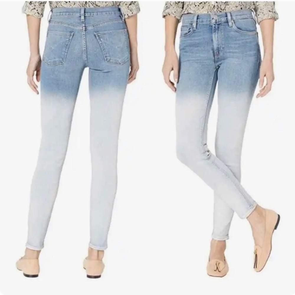 Hudson Barbara Dipped White High-waist Super WH407DDA Skinny Jeans